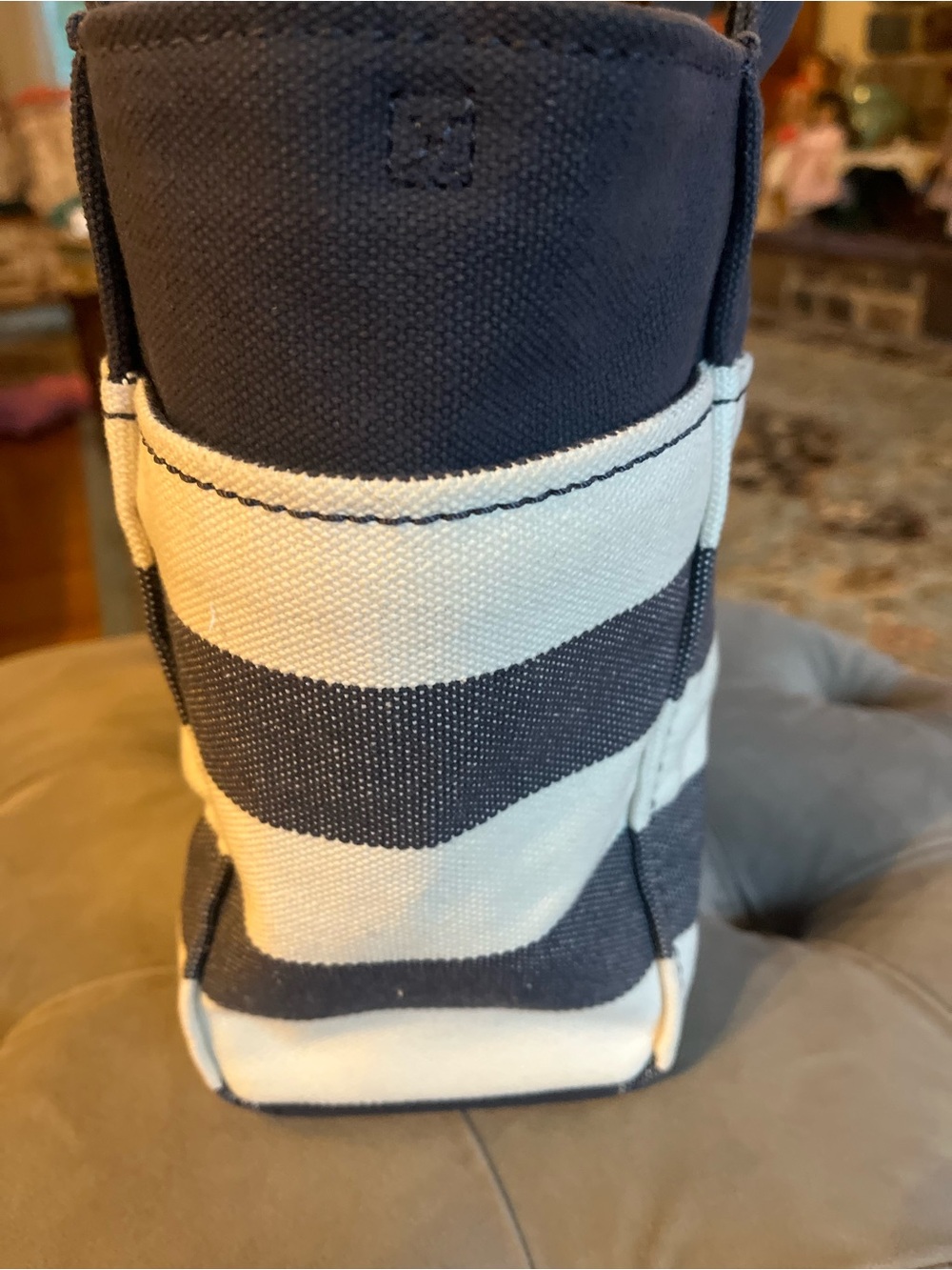 kate spade Navy and Cream Striped Canvas Tote Crossbody - Picture 5 of 17